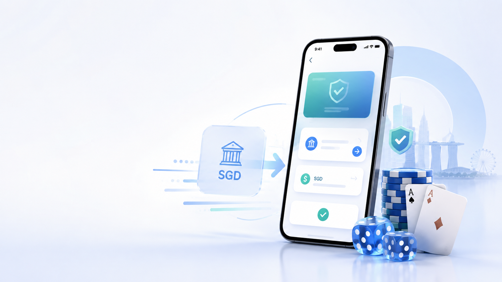 Illustration of SGD mobile payment and casino comparison